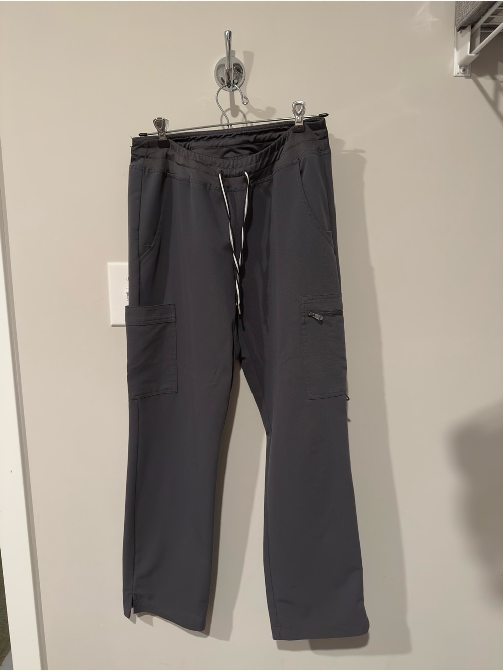 White Cross Women's Charcoal Scrubs Drawstring Cargo Joggers